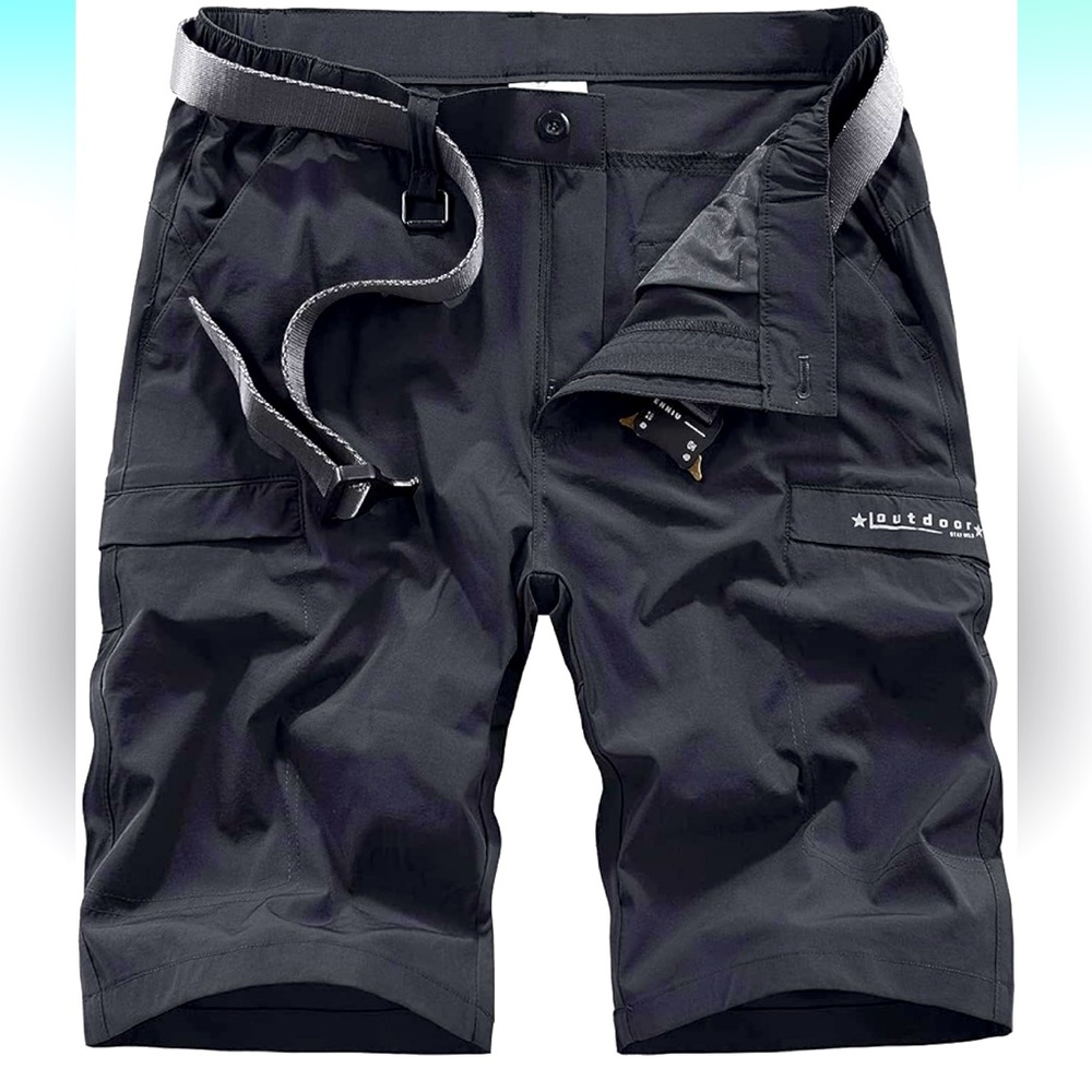 New Men's Outdoor Comfy Lightweight Quick Dry Stretchy Cargo ShortsMulti Pockets